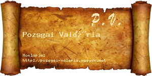 Pozsgai Valéria névjegykártya